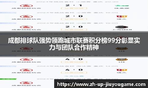 成都排球队强势领跑城市联赛积分榜99分彰显实力与团队合作精神